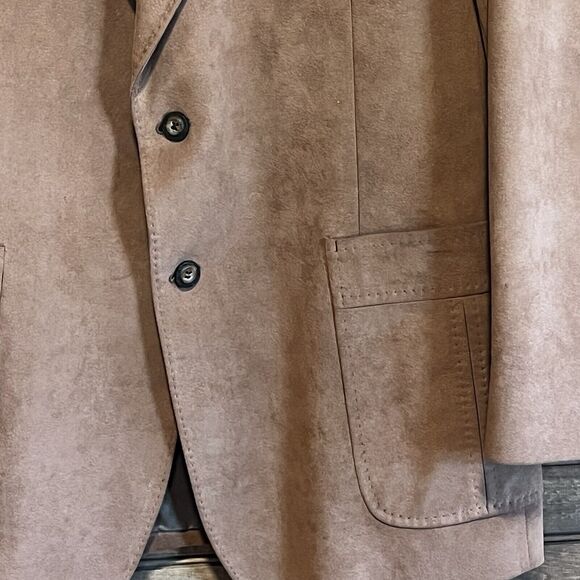 Vintage Kingsridge A Davis Ft Worth Men’s Suede Suit Jacket Sz 44 Custom Fabric - Picture 3 of 10